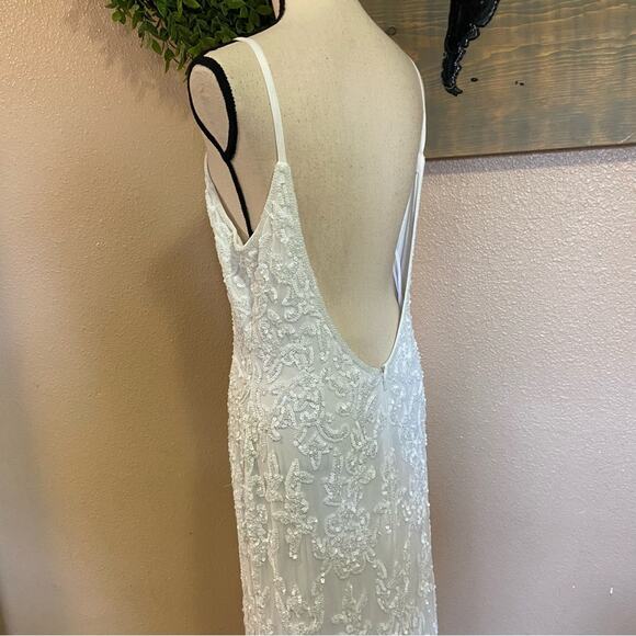 NWOT Lulus Everlasting Passion White Sequin Beaded Backless Maxi Dress - Picture 6 of 13